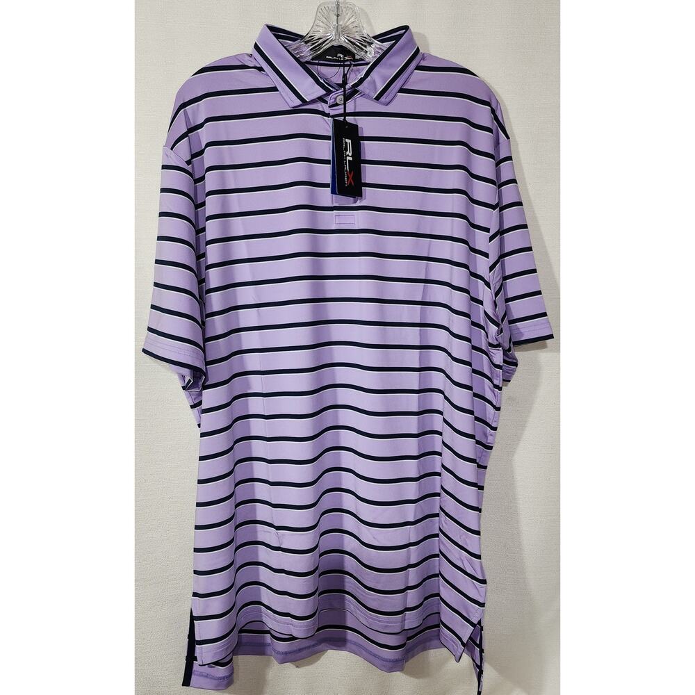 RLX Ralph Lauren Polo Men's XXL Purple/Blue stripe NWT